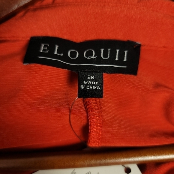 **HOST PICK**NWT ELOQUII Long-Sleeve Maxi Wrap Dress Faux French Cuff Tangerine - Picture 5 of 6